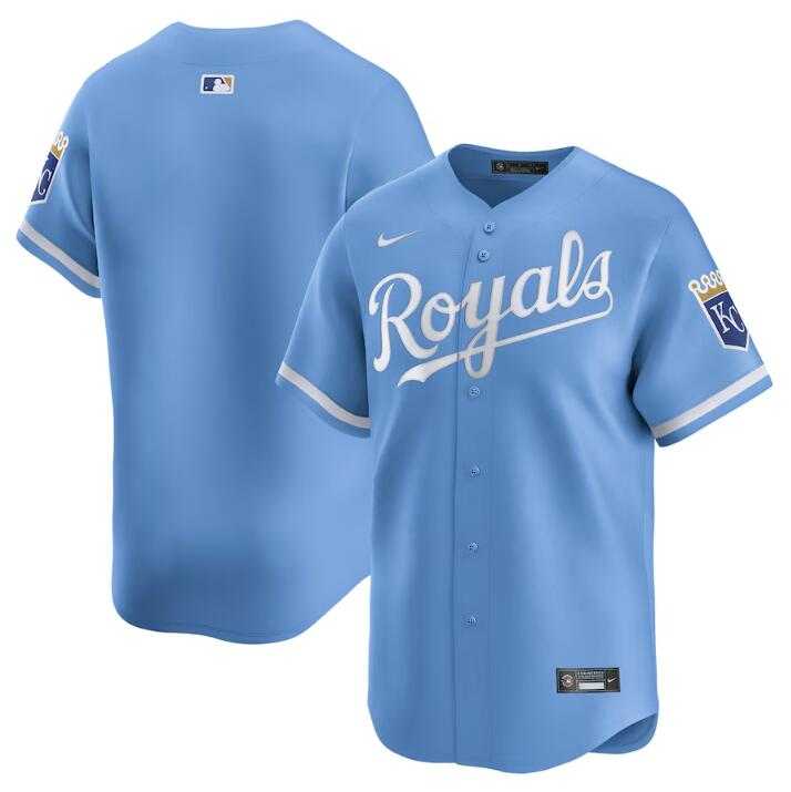 Men%27s Kansas City Royals Blank Light Blue 2024 Alternate Limited Stitched Baseball Jersey Dzhi